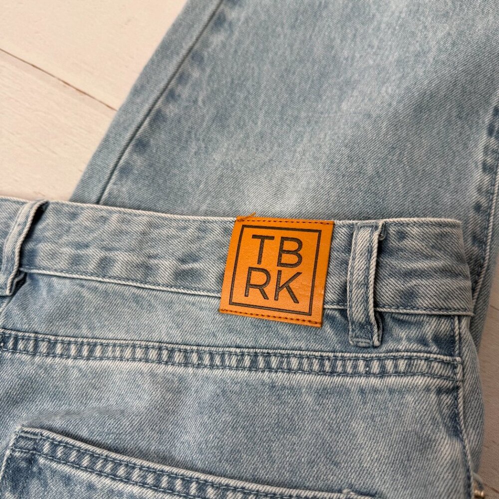 Torn By Ronny Kobo Mariah Jeans Rhinestone Cutout Straight Leg Denim 27/4 - Picture 7 of 8